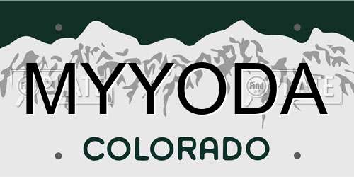 MYYODA Colorado License Plate