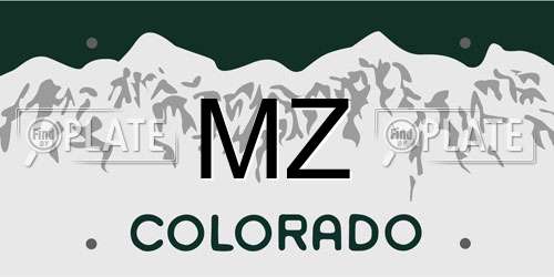 MZ Colorado License Plate
