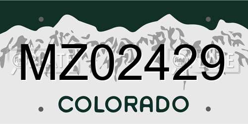 MZ02429 Colorado License Plate