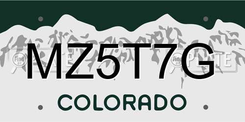 MZ5T7G Colorado License Plate