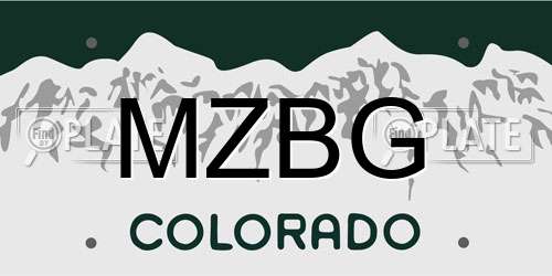 MZBG Colorado License Plate
