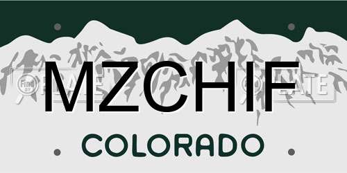 MZCHIF Colorado License Plate