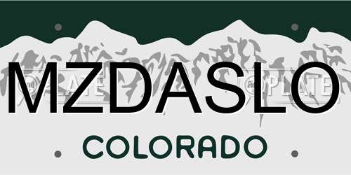 MZDASLO Colorado License Plate