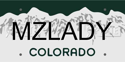 MZLADY Colorado License Plate