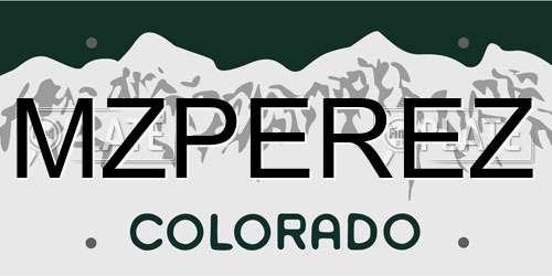 MZPEREZ Colorado License Plate