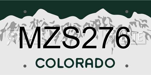 MZS276 Colorado License Plate