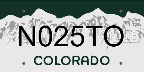 N025TO Colorado License Plate