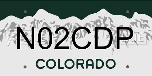 N02CDP Colorado License Plate