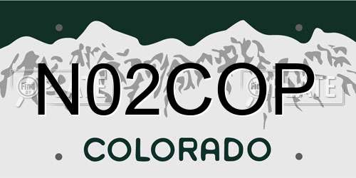 N02COP Colorado License Plate