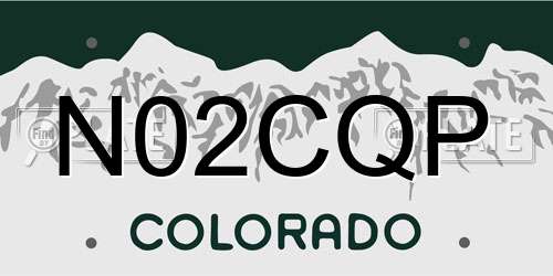 N02CQP Colorado License Plate
