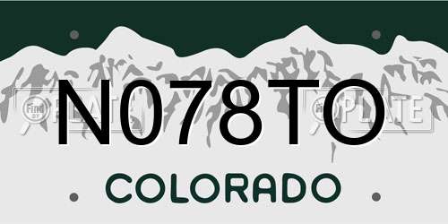 N078TO Colorado License Plate