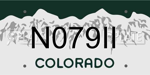 N079II Colorado License Plate