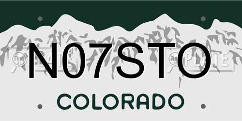 N07STO Colorado License Plate