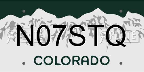 N07STQ Colorado License Plate