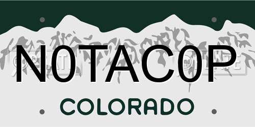 N0TAC0P Colorado License Plate