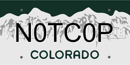 N0TC0P Colorado License Plate