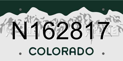 N162817 Colorado License Plate
