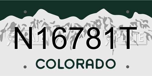 N16781T Colorado License Plate