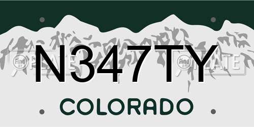 N347TY Colorado License Plate