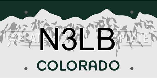 N3LB Colorado License Plate
