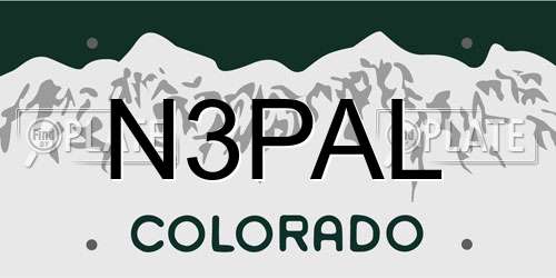 N3PAL Colorado License Plate