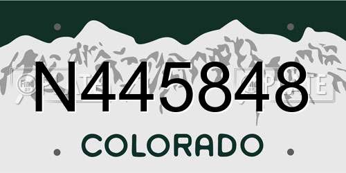 N445848 Colorado License Plate