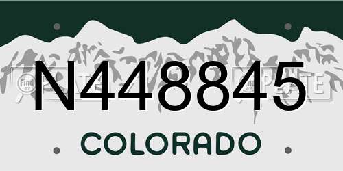 N448845 Colorado License Plate