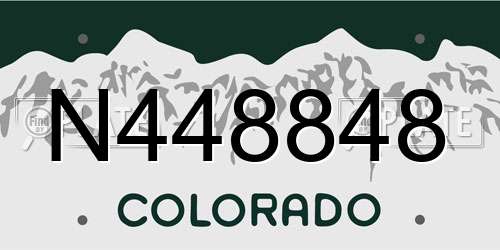 N448848 Colorado License Plate