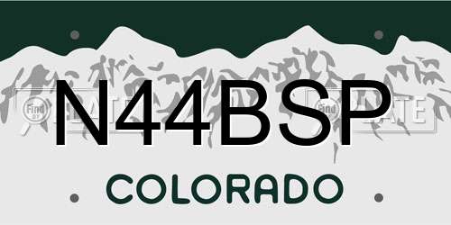 N44BSP Colorado License Plate