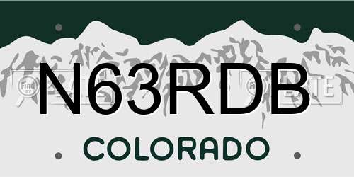 N63RDB Colorado License Plate