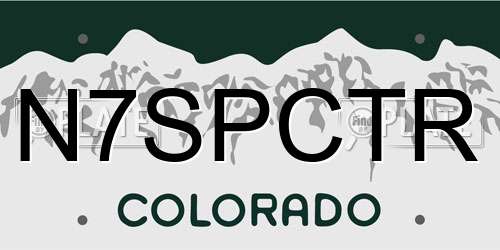 N7SPCTR Colorado License Plate