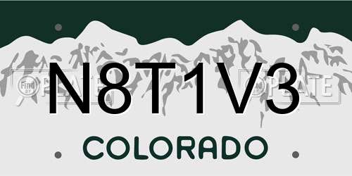 N8T1V3 Colorado License Plate