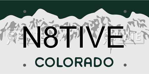 N8TIVE Colorado License Plate
