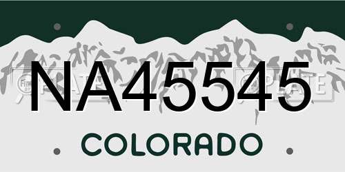 NA45545 Colorado License Plate