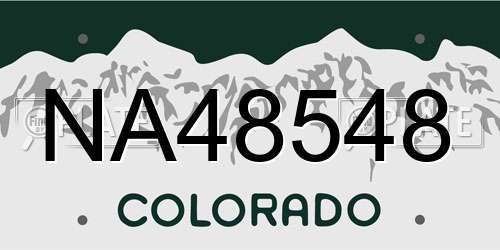 NA48548 Colorado License Plate
