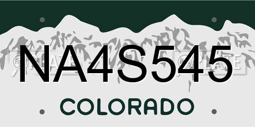 NA4S545 Colorado License Plate