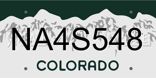 NA4S548 Colorado License Plate