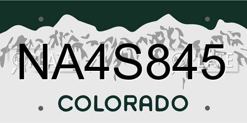 NA4S845 Colorado License Plate