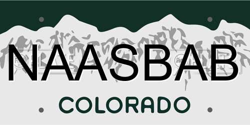 NAASBAB Colorado License Plate