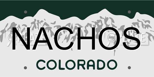 NACHOS Colorado License Plate
