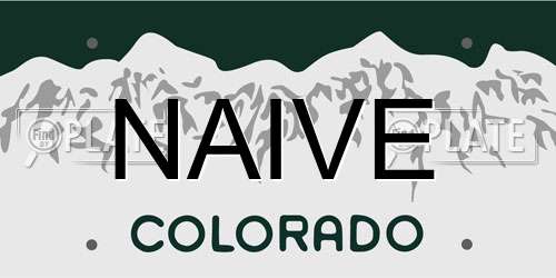 NAIVE Colorado License Plate
