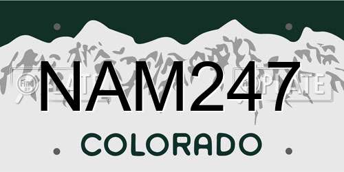 NAM247 Colorado License Plate