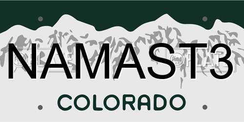 NAMAST3 Colorado License Plate