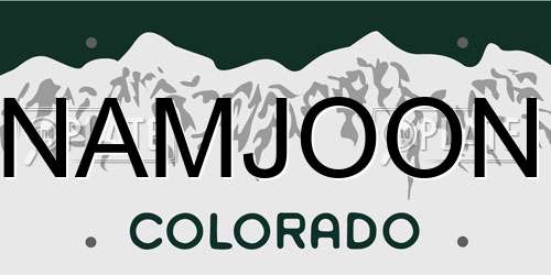 NAMJOON Colorado License Plate