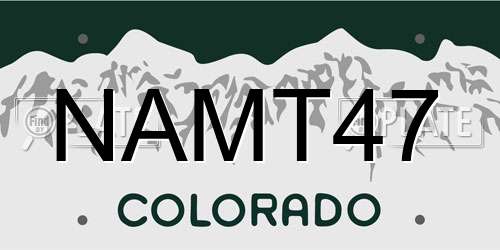 NAMT47 Colorado License Plate