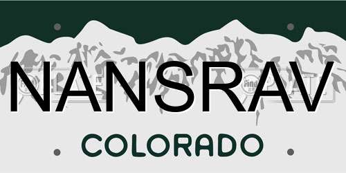 NANSRAV Colorado License Plate