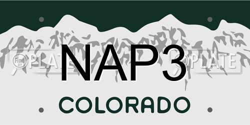 NAP3 Colorado License Plate