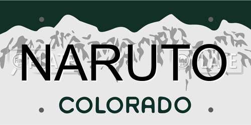 NARUTO Colorado License Plate
