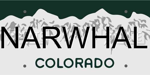 NARWHAL Colorado License Plate