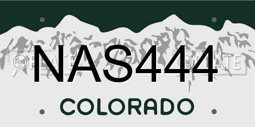 NAS444 Colorado License Plate